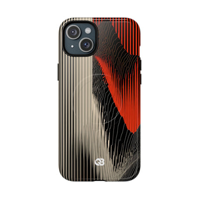 Red Tough 2.0 Magsafe Phone Case for iPhone - Crimson Pulse Topo
