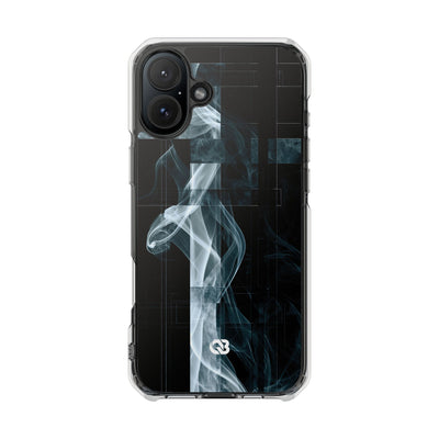 Fractured Smoke · Clear Impact Magnetic Phone Case for iPhone · Black