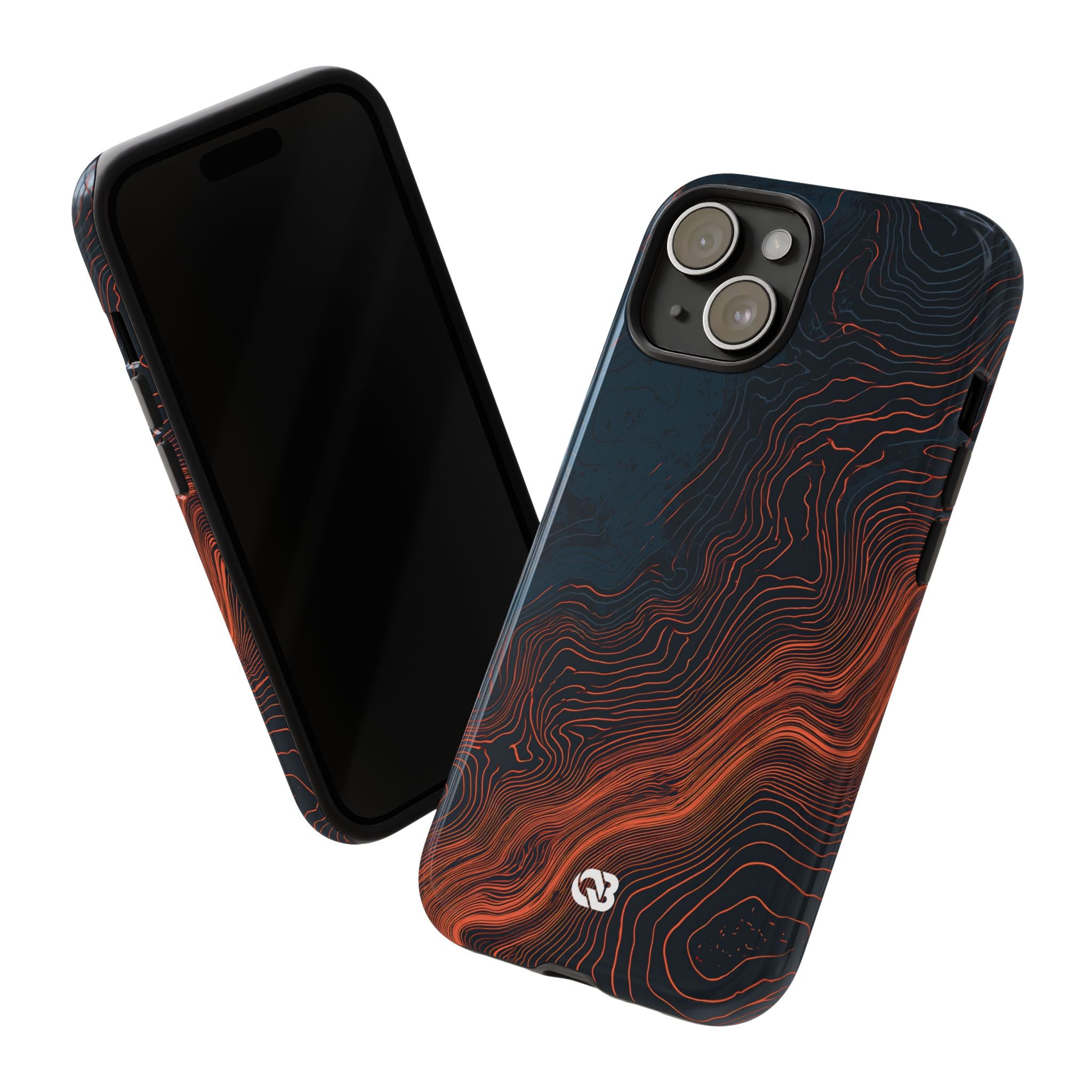 Black Tough Phone Case for iPhone - Volcanic Basalt Map