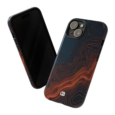 Black Tough Phone Case for iPhone - Volcanic Basalt Map