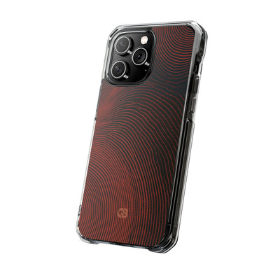 Red Impact MagSafe Phone Case for iPhone - Terracotta Nerve Map