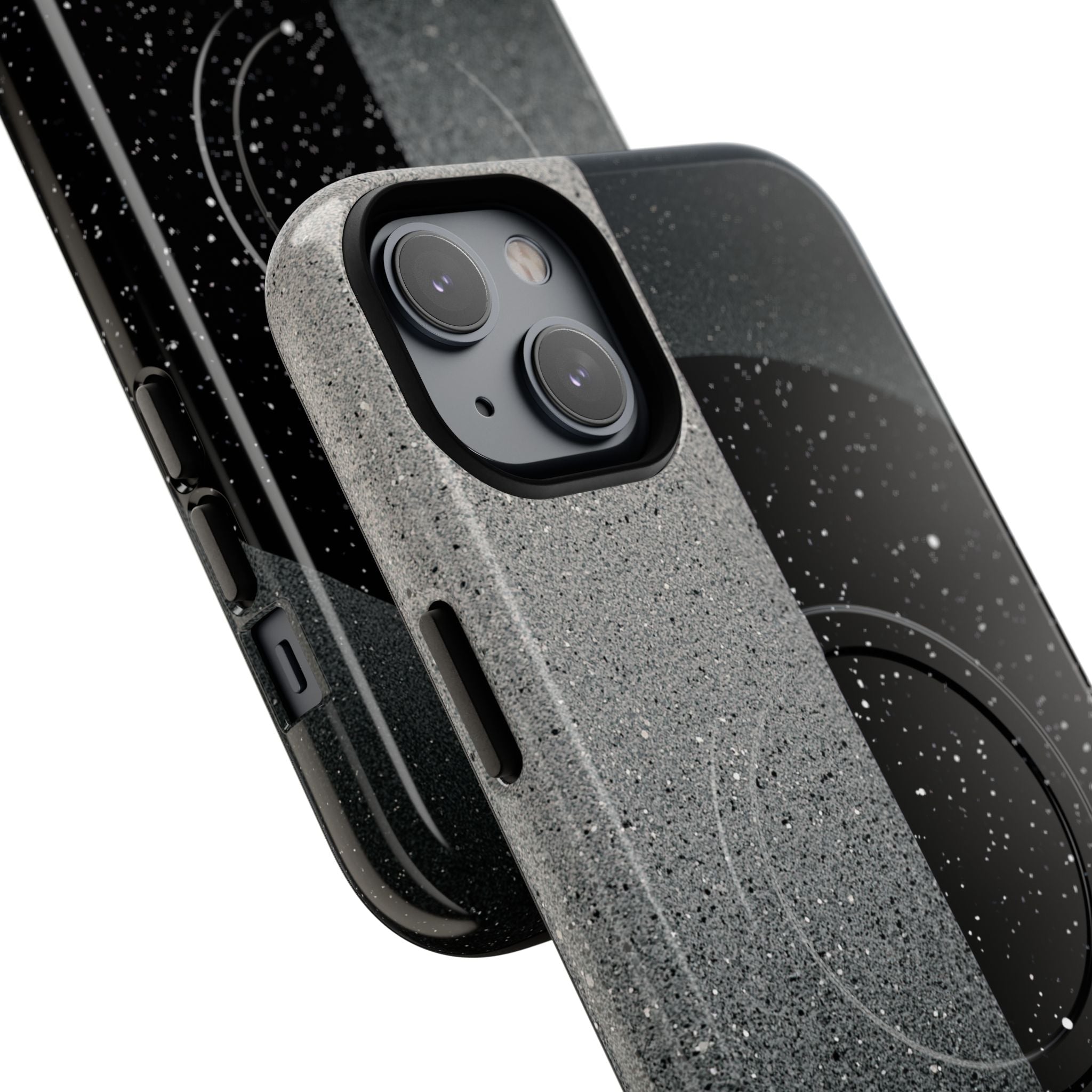 Black Tough 2.0 Magsafe Phone Case for iPhone - Lunar Static Orbit