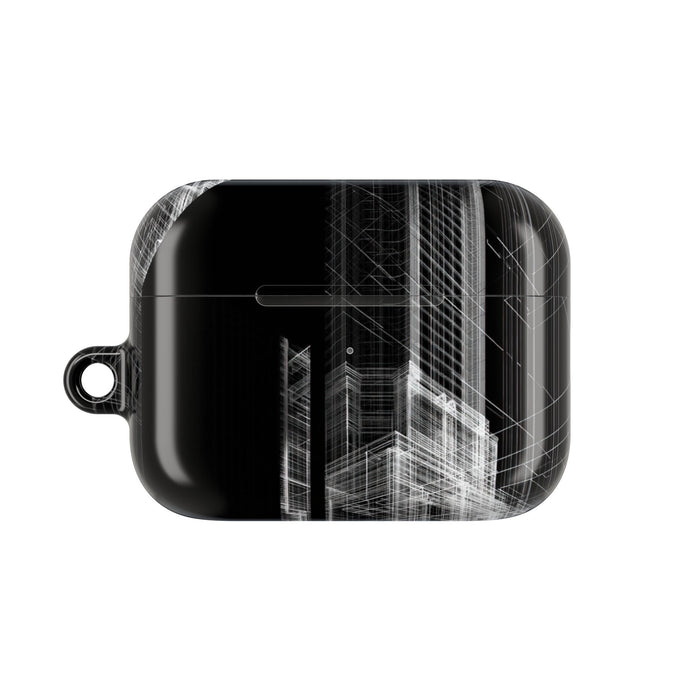 Metropolis Wireframe · Hard Case for AirPods & AirPods Pro · Black