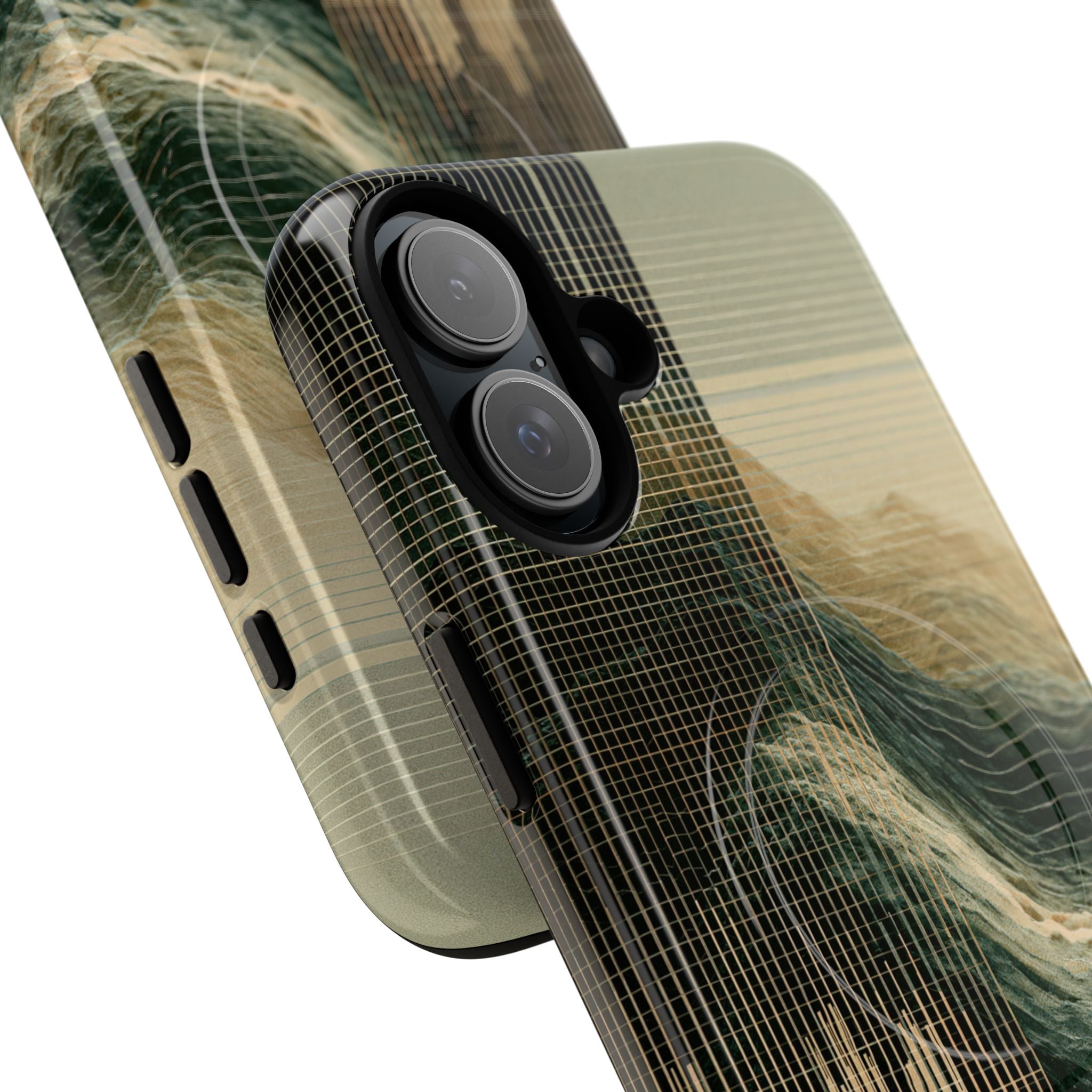 Beige Tough 2.0 Magsafe Phone Case for iPhone - Veridian Data Ridge