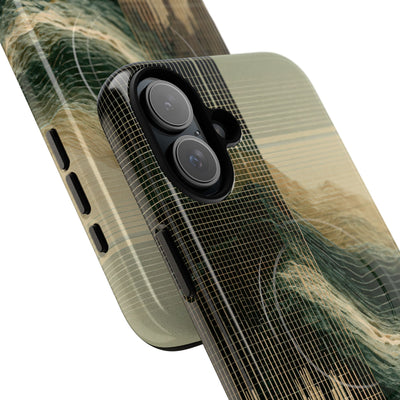 Beige Tough 2.0 Magsafe Phone Case for iPhone - Veridian Data Ridge