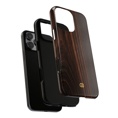 Brown Tough Phone Case for iPhone - Burnished Mahogany Grain