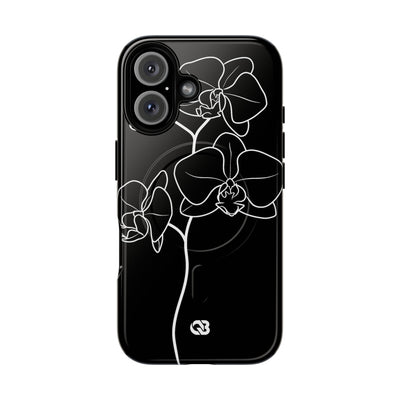 Black Tough 2.0 Magsafe Phone Case for iPhone - Noir Alabaster Orchid