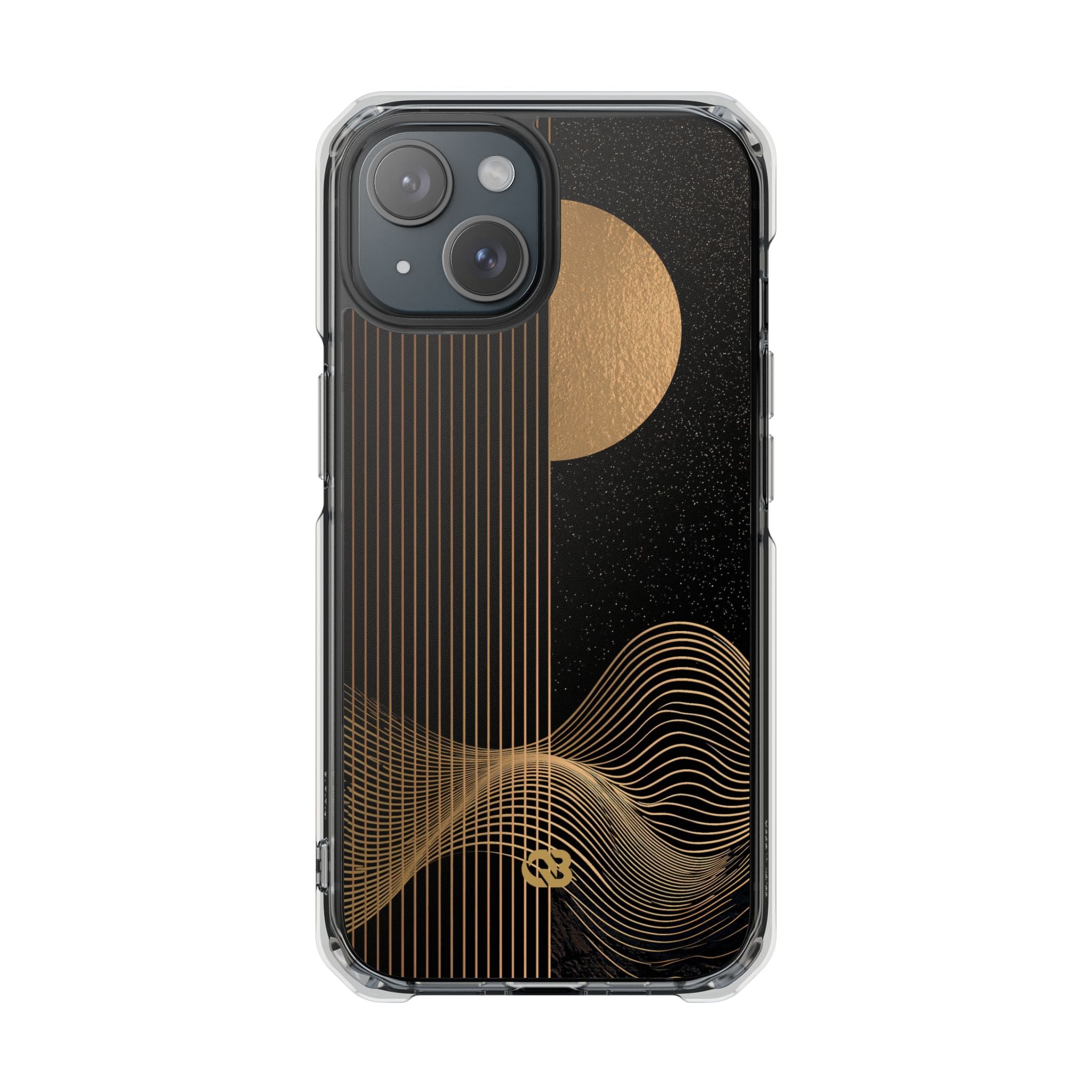 Gold Impact MagSafe Phone Case for iPhone - Gilded Obsidian Dunes