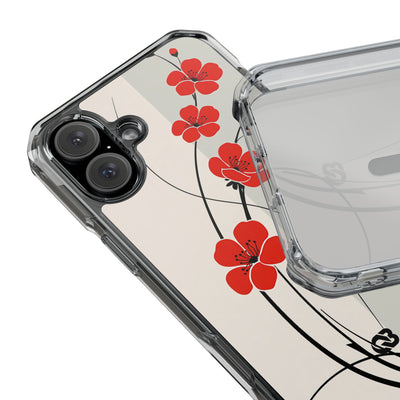 Red Impact MagSafe Phone Case for iPhone - Crimson Plum Ink