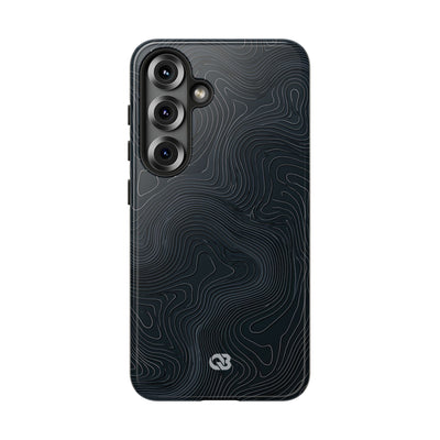 Black Tough Phone Case for Samsung - Obsidian Ridge Topo
