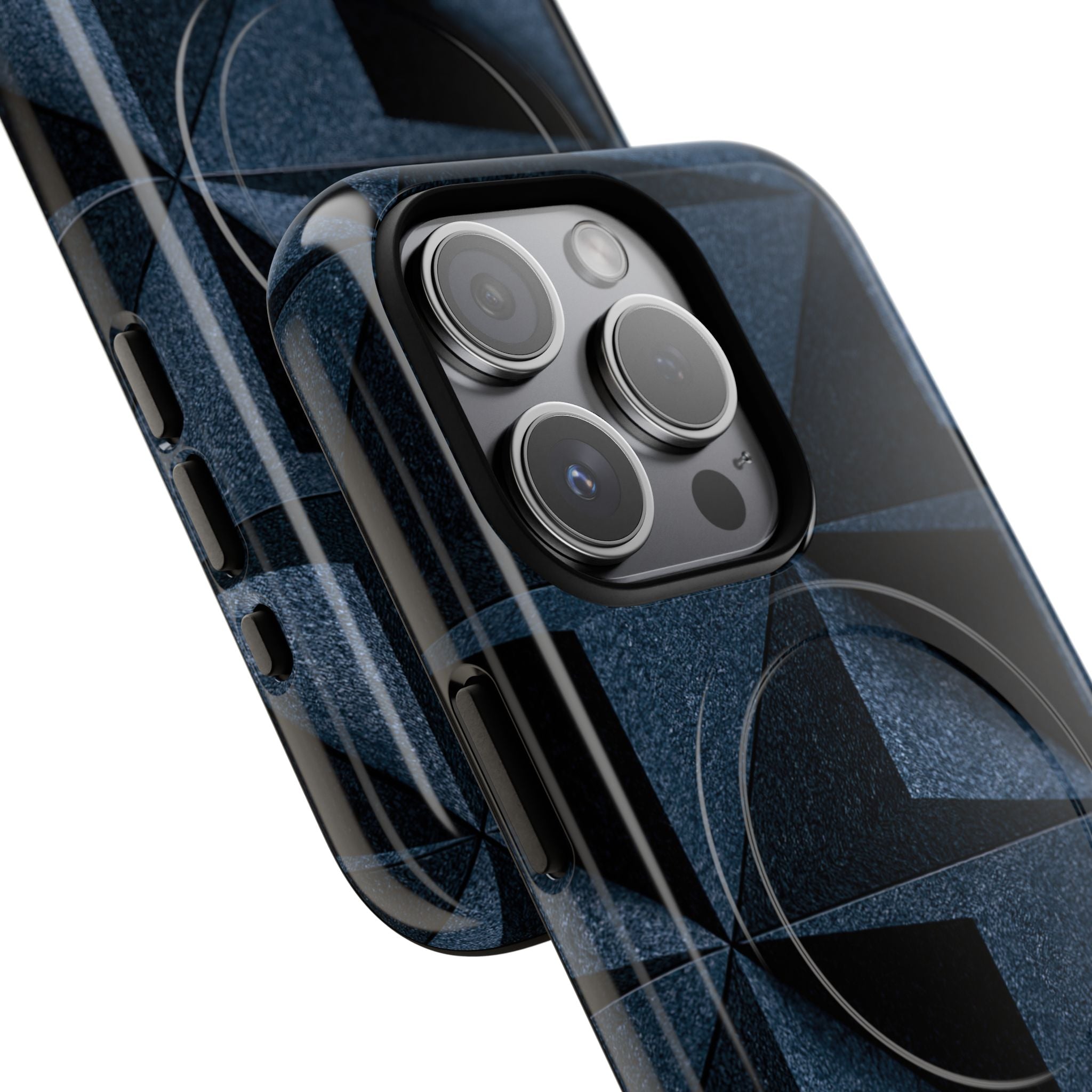 Blue Tough 2.0 Magsafe Phone Case for iPhone - Indigo Basalt Facets