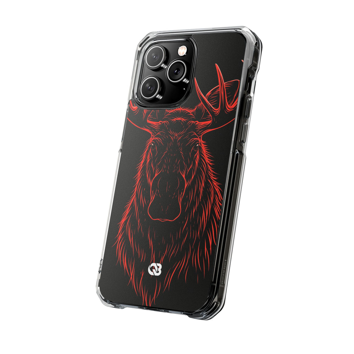 Crimson Horizon Moose · Impact Magnetic Phone Case for iPhone ·  Black