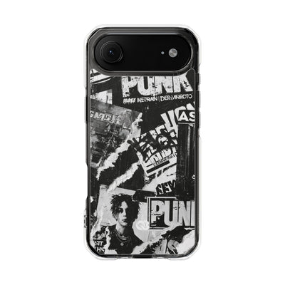 Underground Punk Collage · Clear Impact Magnetic Phone Case for iPhone · Black