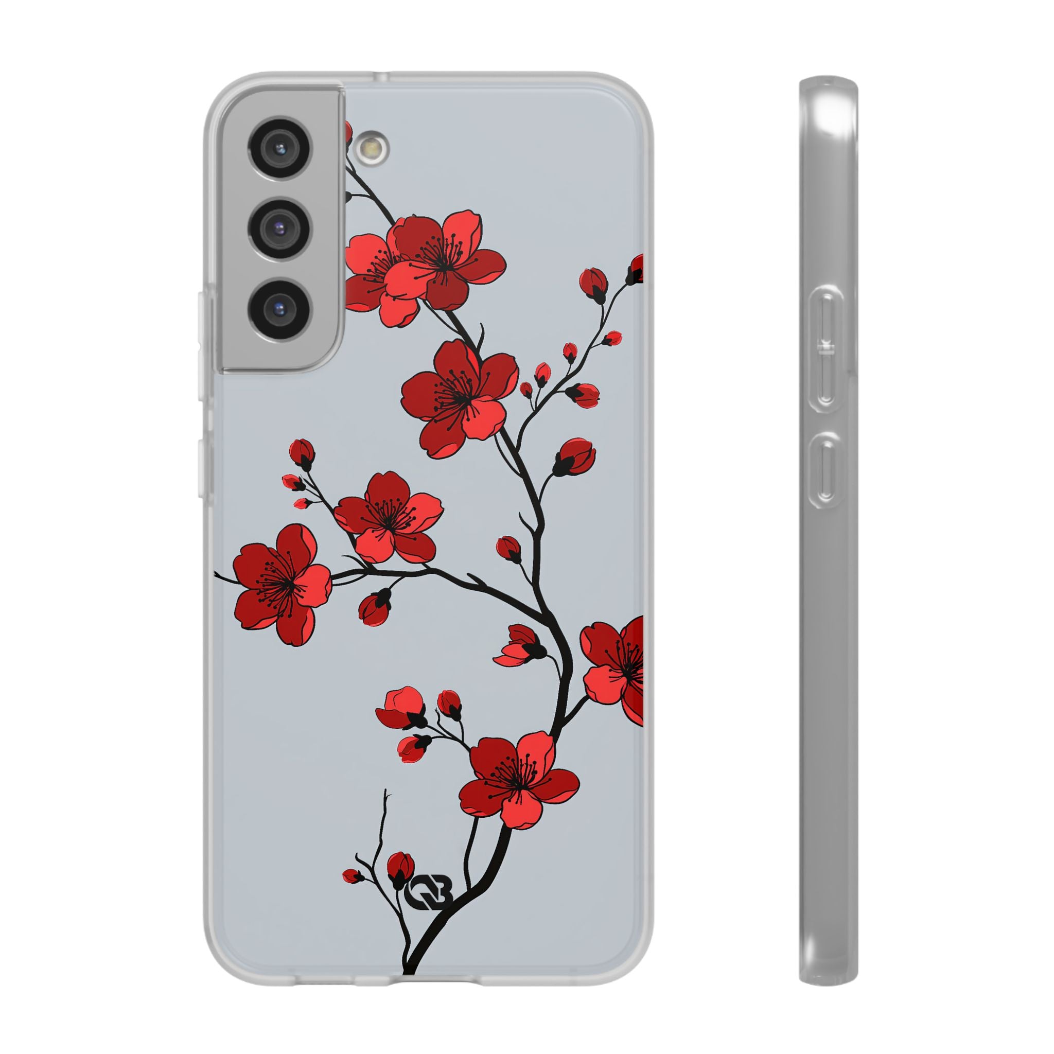 Grey Lite Phone Case for Samsung - Crimson Blossom Onyx