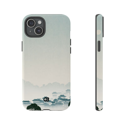 Blue Tough Phone Case for iPhone - Mist Valley Pagoda