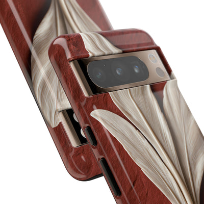 Carved Ivory Plume · Tough Phone Case for Pixel ·  Red