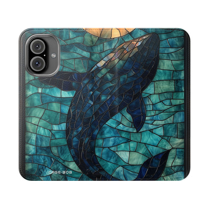 Sininen valashahmo mosaiikki - iPhone 16 Case - lompakko