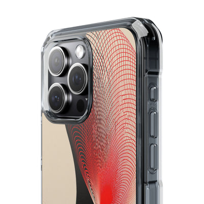 Red Impact MagSafe Phone Case for iPhone - Scarlet Wireframe Helix