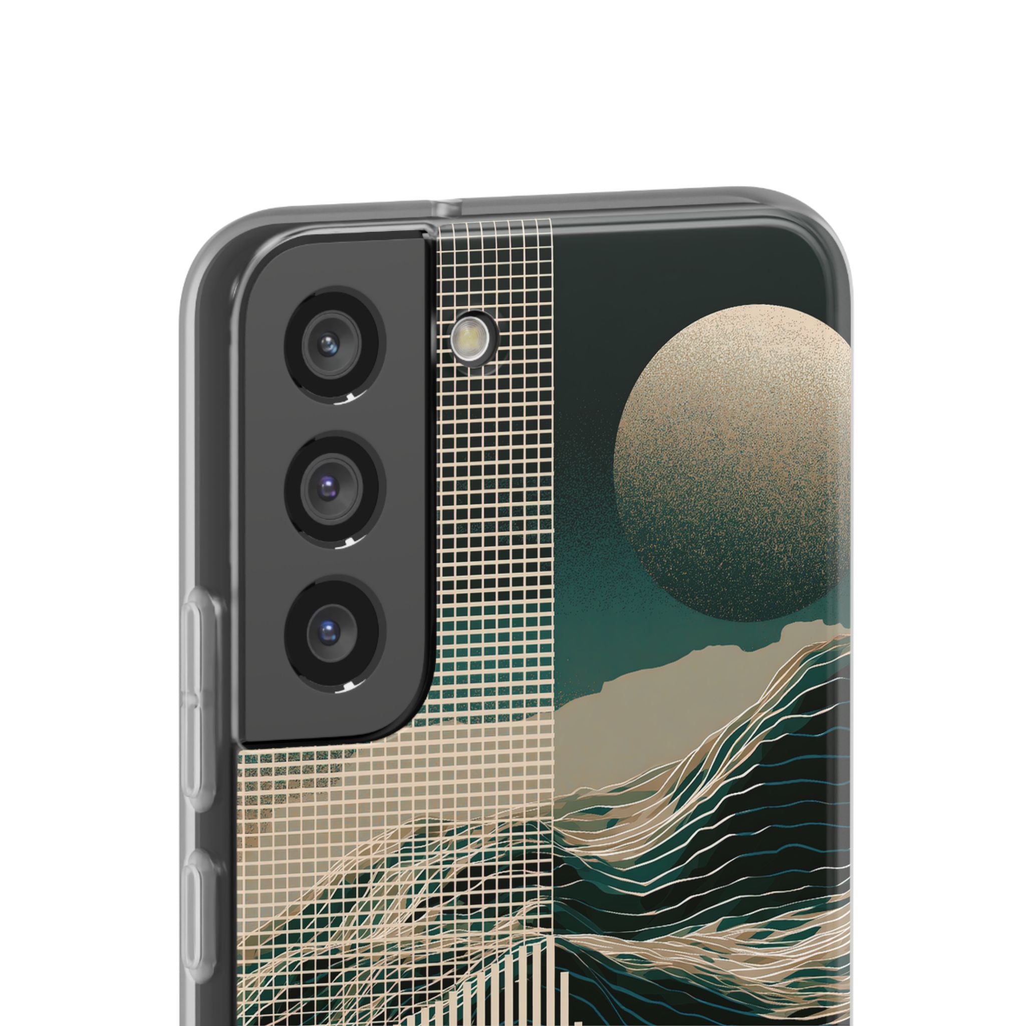 Green Lite Phone Case for Samsung - Lunar Moss Topography