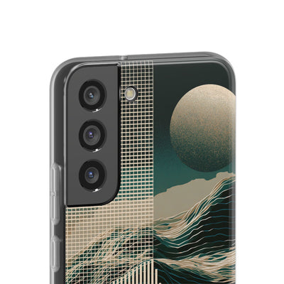 Green Lite Phone Case for Samsung - Lunar Moss Topography