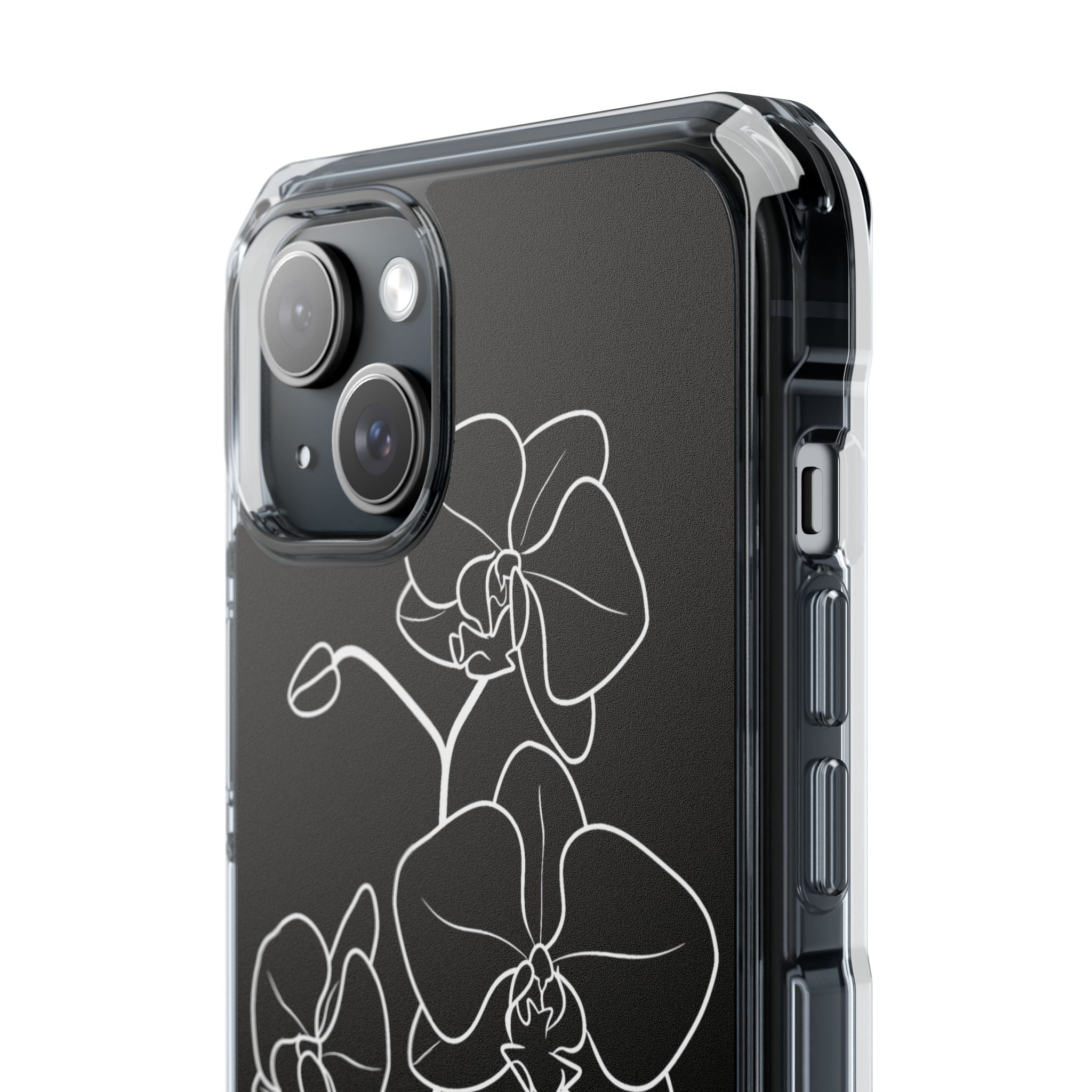 Black Impact MagSafe Phone Case for iPhone - Noir Alabaster Orchid