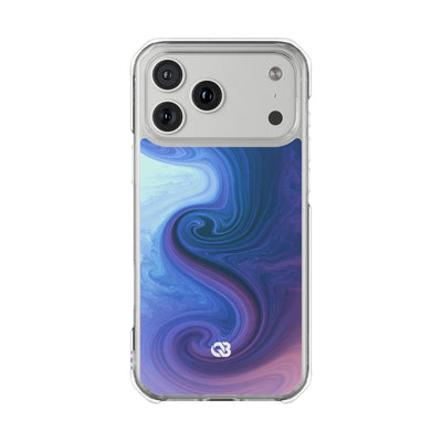 Azure Fluid Swirl · Clear Impact Magnetic Phone Case for iPhone · Blue