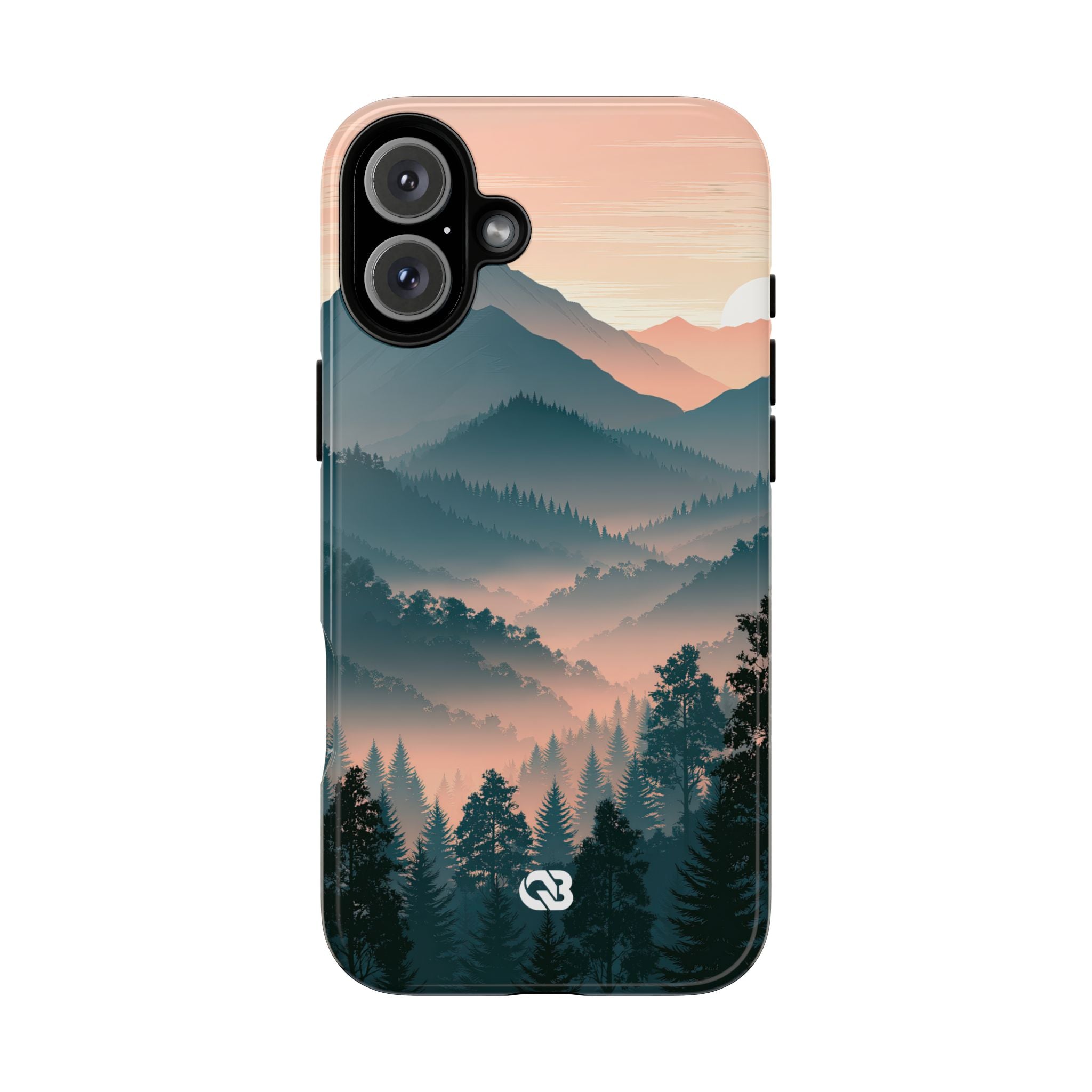 Teal Tough Phone Case for iPhone - Alpine Teal Horizon