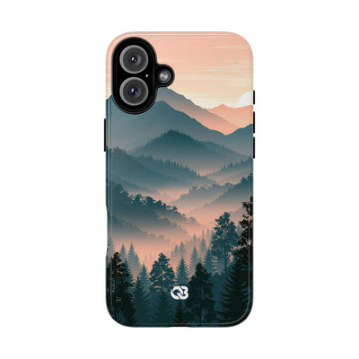 Teal Tough Phone Case for iPhone - Alpine Teal Horizon