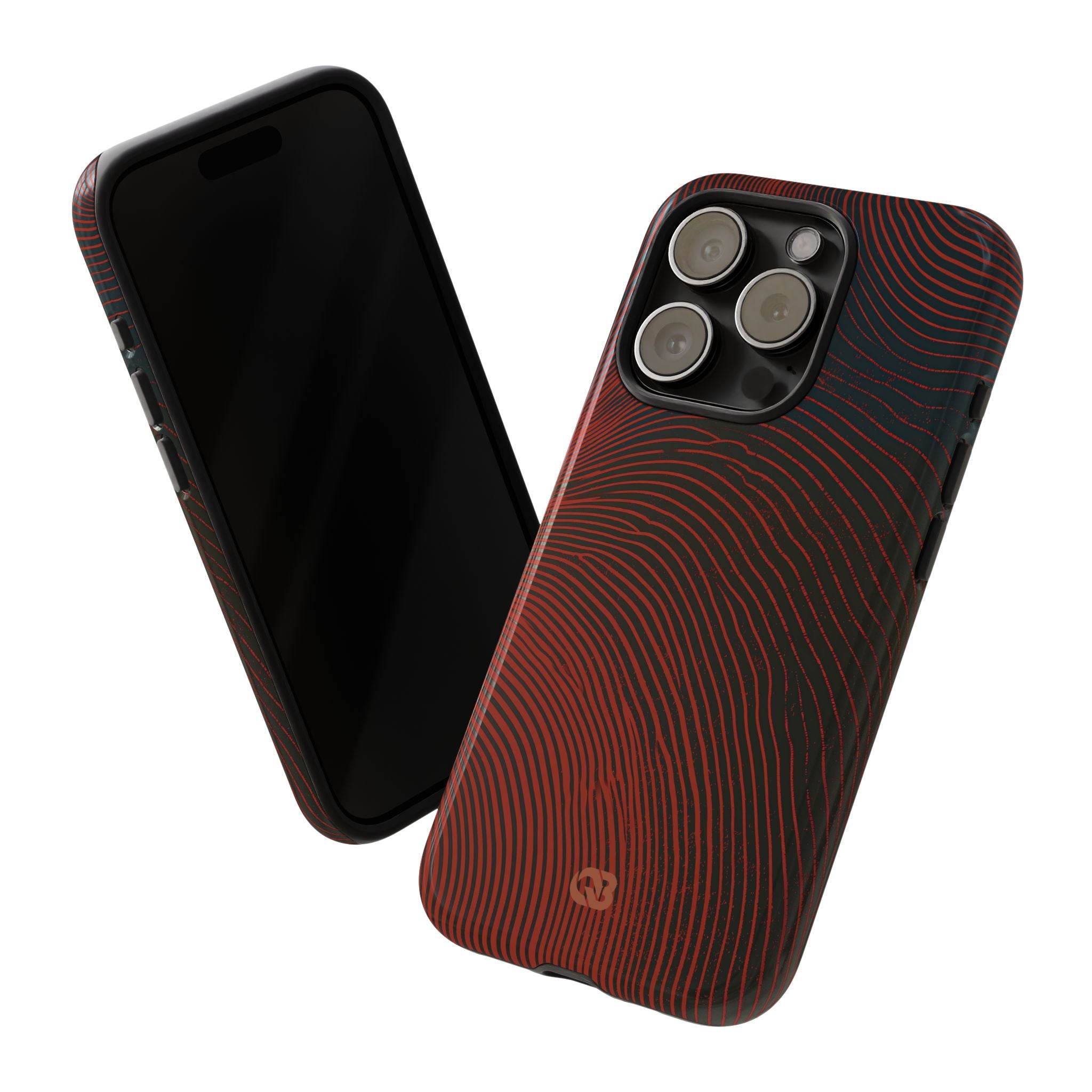 Red Tough Phone Case for iPhone - Terracotta Nerve Map