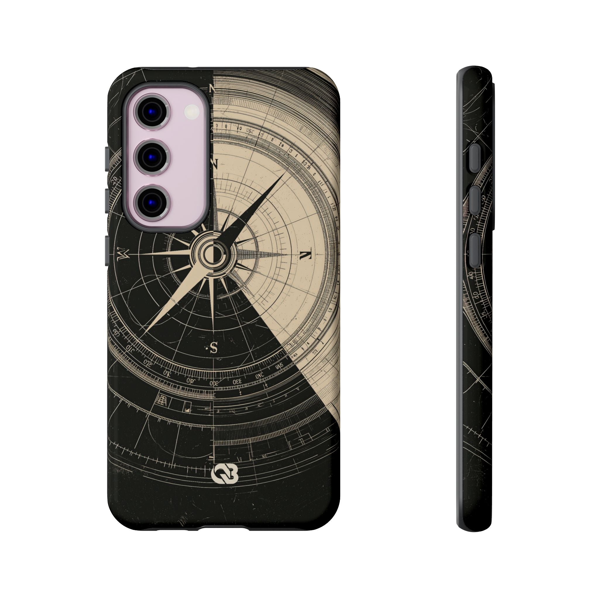 Beige Tough Phone Case for Samsung - Obsidian Nautical Blueprint