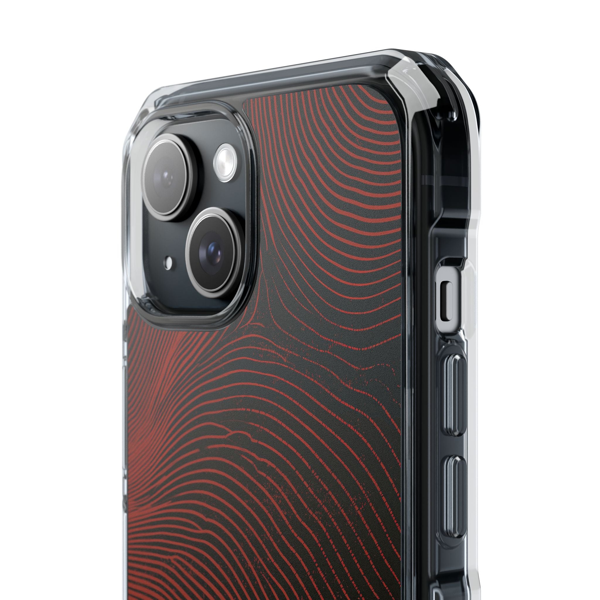Red Impact MagSafe Phone Case for iPhone - Terracotta Nerve Map