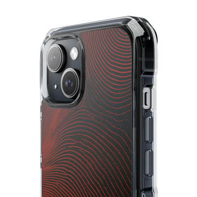Red Impact MagSafe Phone Case for iPhone - Terracotta Nerve Map