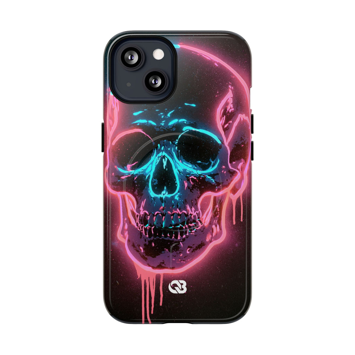 Neon Drip Skull · Tough 2.0 Magnetic Phone Case for iPhone · Black