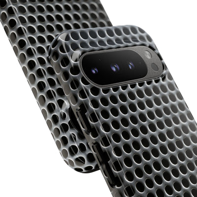 Silver Tough Phone Case for Google Pixel - Brutalist Steel Mesh