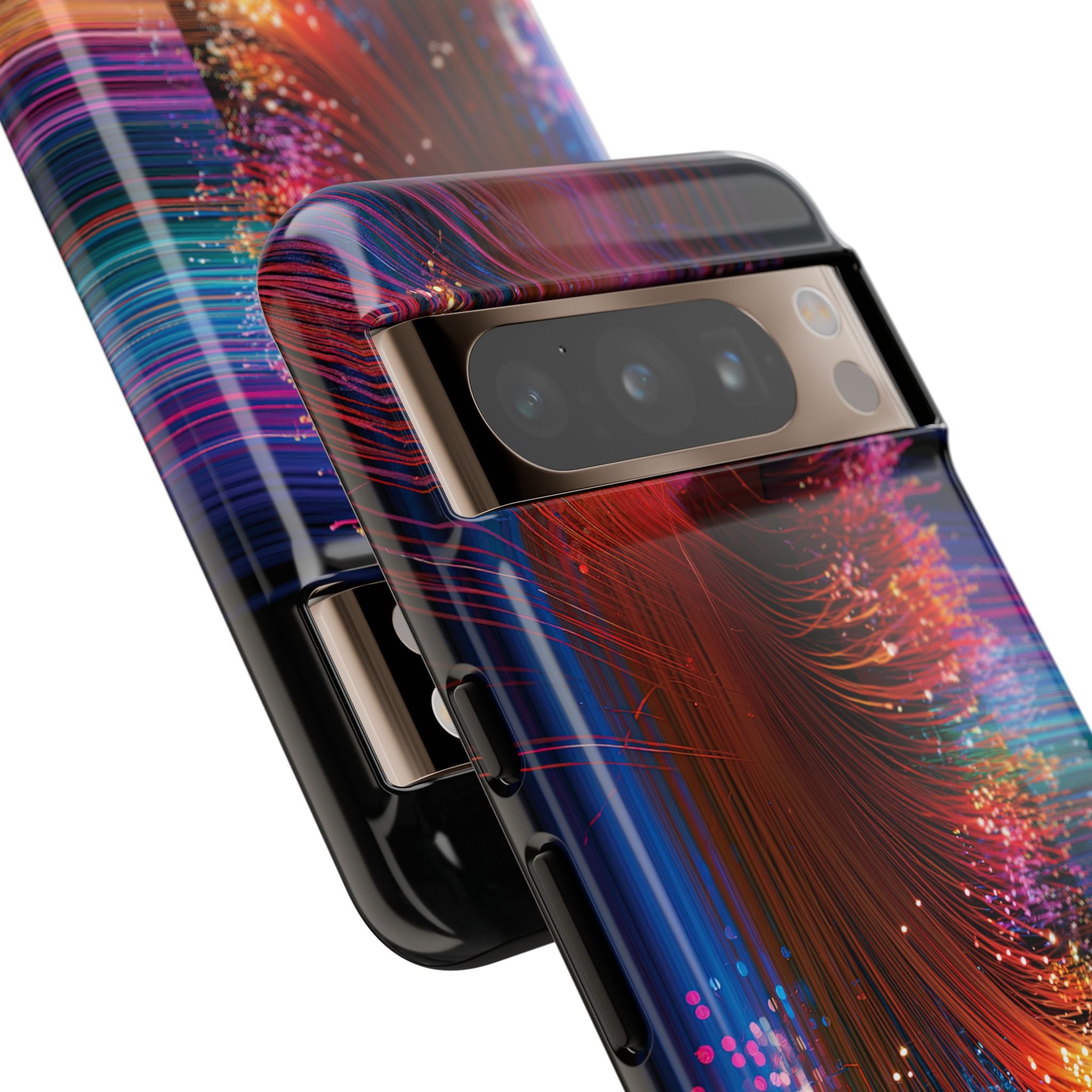 Black Tough Phone Case for Google Pixel - Cyber Optic Streak