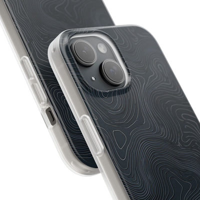 Black Lite Phone Case for iPhone - Obsidian Ridge Topo