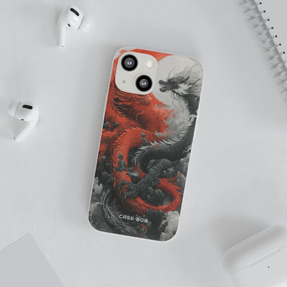Twin Dragons Crimson iPhone 13 mini Case - Soft