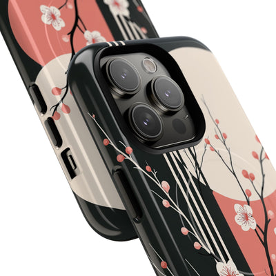Black Tough 2.0 Magsafe Phone Case for iPhone - Kyoto Midnight Blossom
