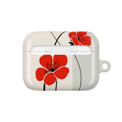 Scarlet Bloom Minimal · Hard Case for AirPods & AirPods Pro · Red