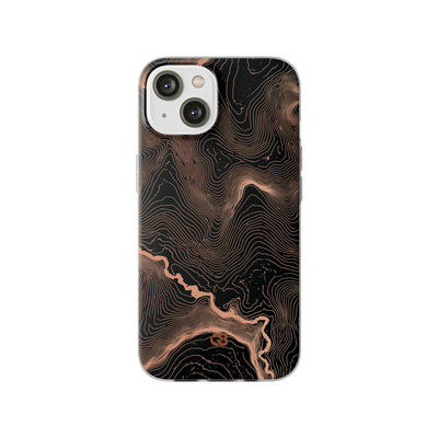 Orange Lite Phone Case for iPhone - Salmon Ridge Topo