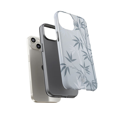 Blue Tough Phone Case for iPhone - Slate Bamboo Shadow