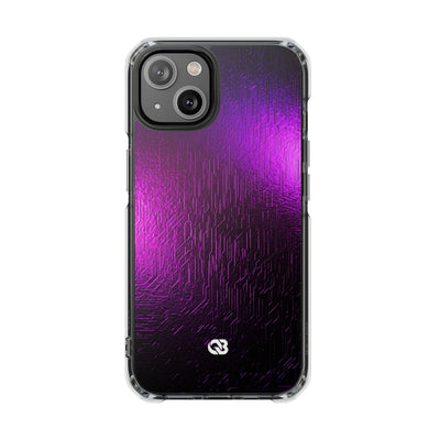 Violet Cyber Circuit · Clear Impact Magnetic Phone Case for iPhone · Purple