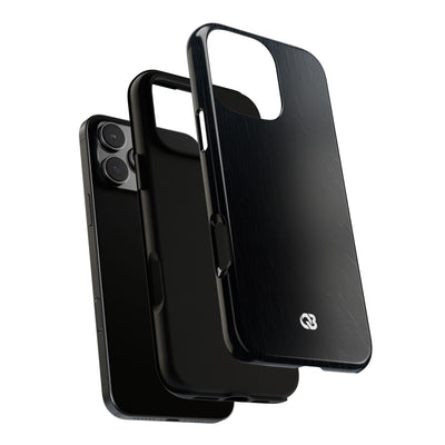 Black Tough Phone Case for iPhone - Midnight Brushed Grain