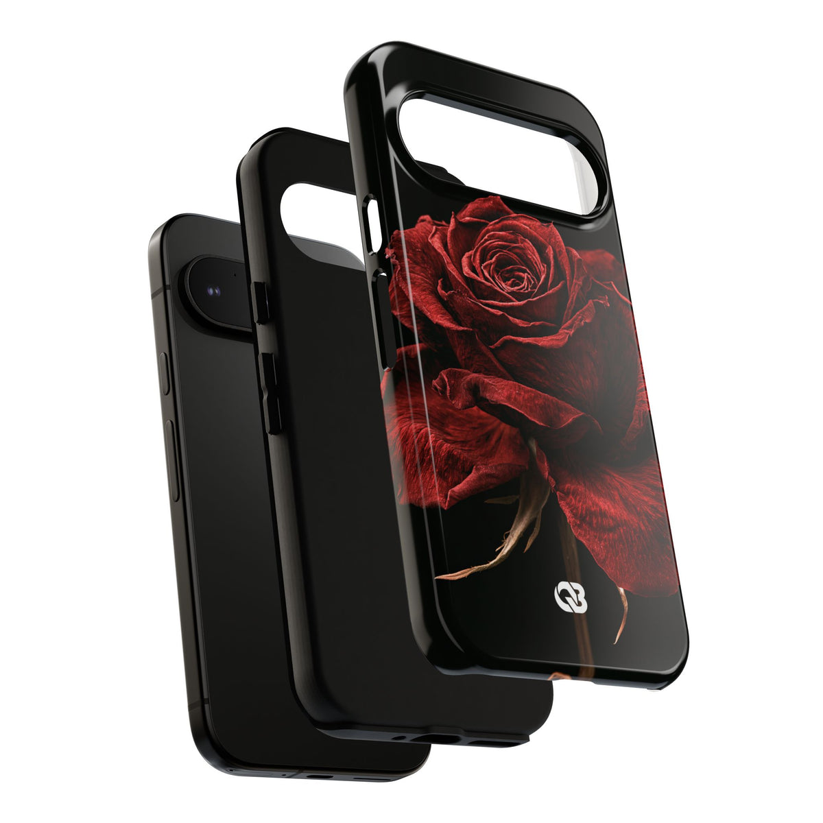 Crimson Noir Rose · Tough Phone Case for Pixel ·  Black