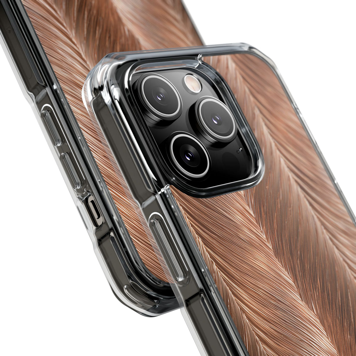 Rose Gold Weave · Clear Impact Magnetic Phone Case for iPhone · Brown