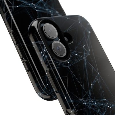 Black Tough Phone Case for iPhone - Arctic Neural Mesh