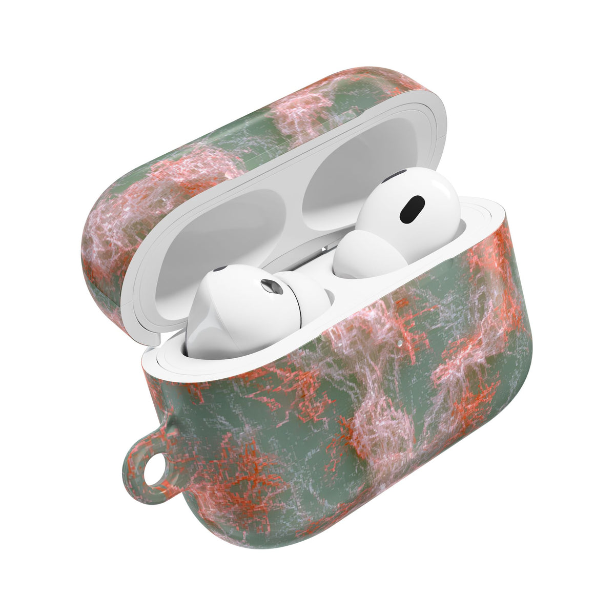 Coral Pixel Matrix · Hard Case for AirPods & AirPods Pro · Green