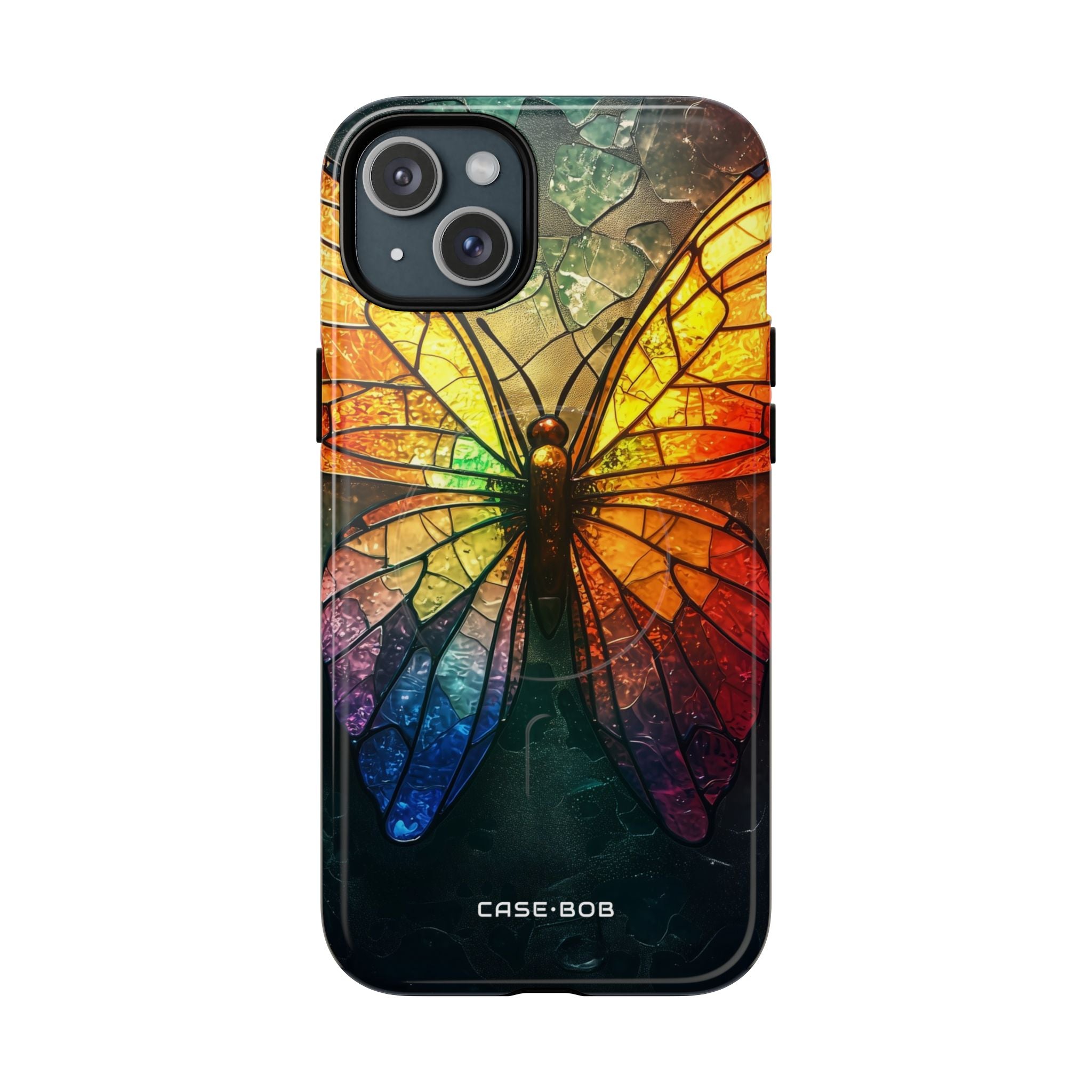 Buntglas-Schmetterling iPhone 15 Plus Case - Tough+