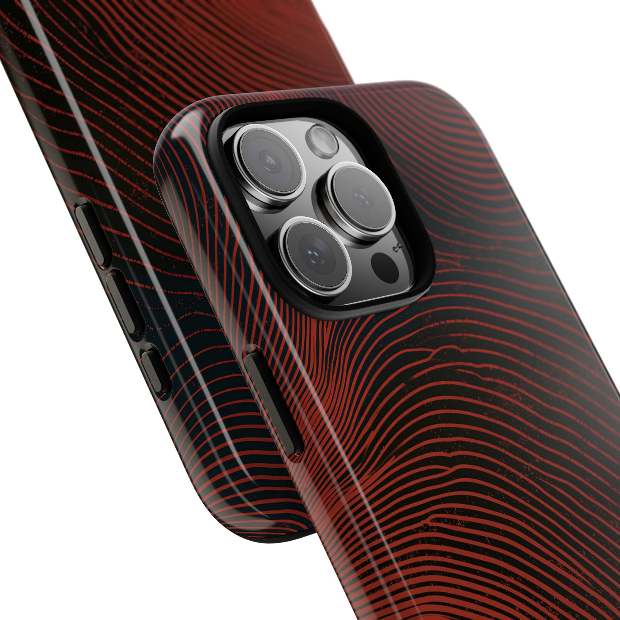 Red Tough Phone Case for iPhone - Terracotta Nerve Map