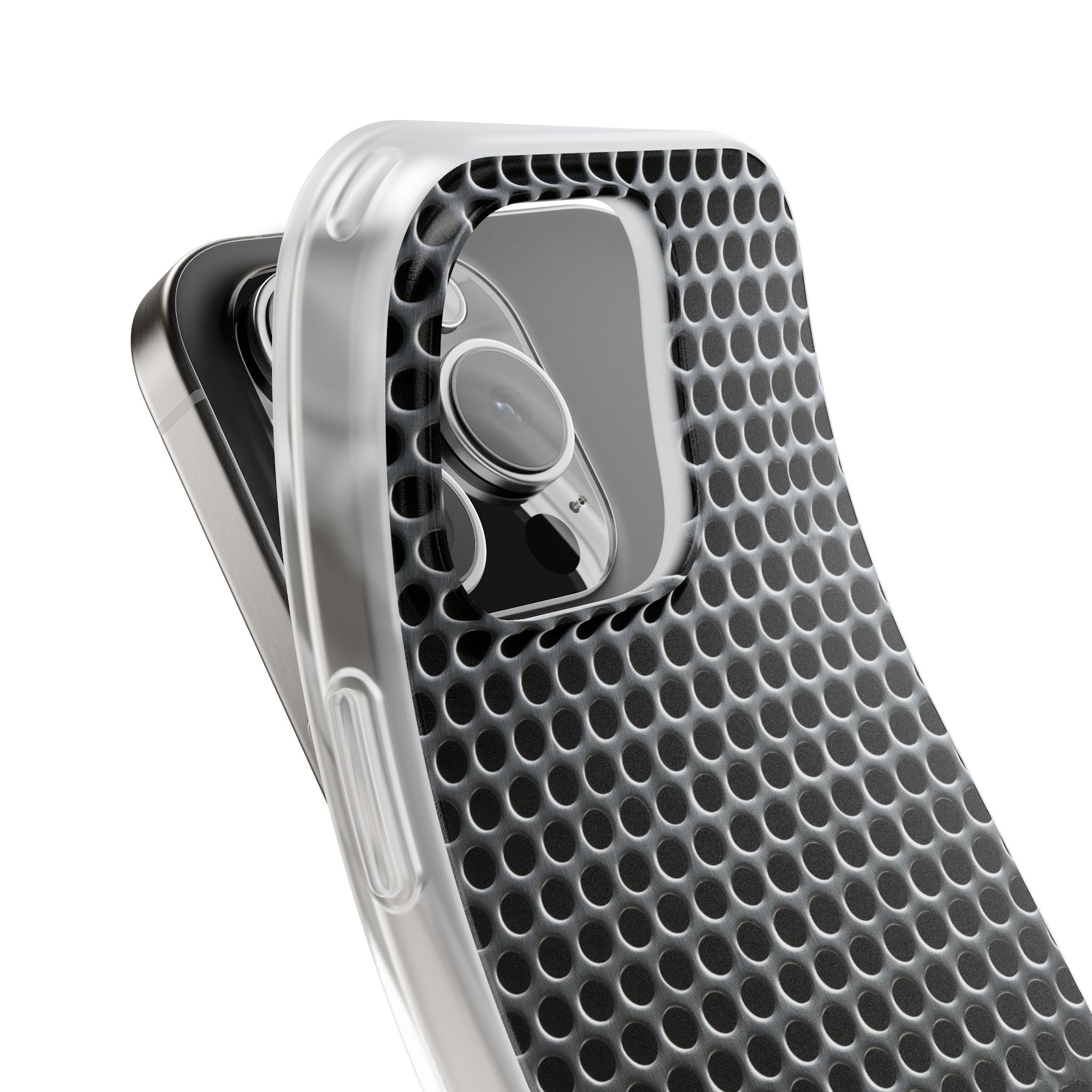 Silver Lite Phone Case for iPhone - Brutalist Steel Mesh
